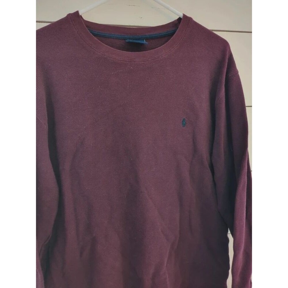 Hello Ralph, Lauren men's XL 100% cotton burgundy waffle knit  t-shirt